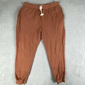 Sol Angeles Sweatpants Mens XL Orange Essential Joggers Fleece Drawstring Casual